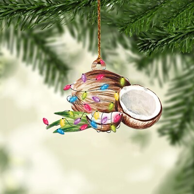 Coconut light Christmas Ornament, fruit lover tree Christmas Ornament decor