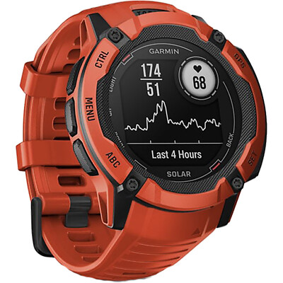Garmin Instinct 2X Solar 50mm Flame Red GPS + Bluetooth Smartwatch