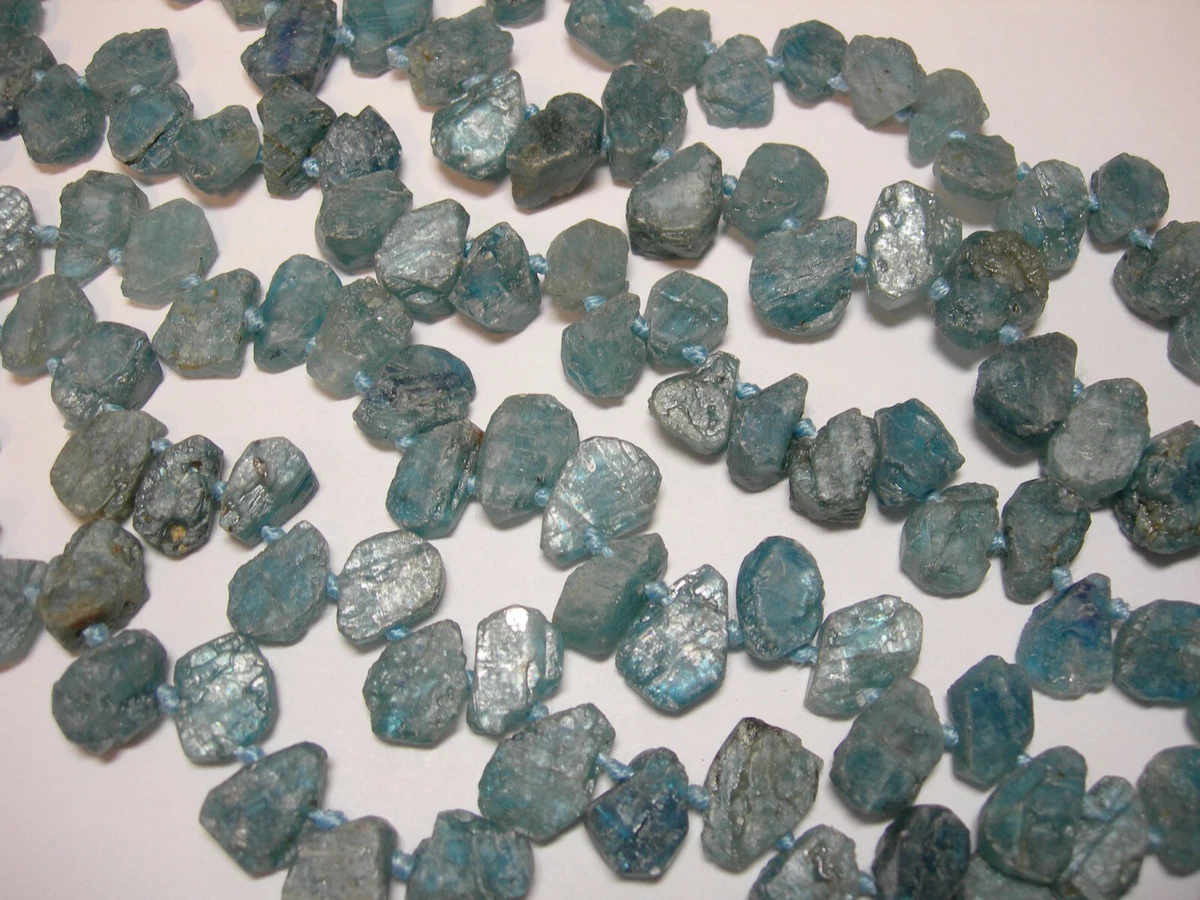 Gorgeous Raw Kyanite Teardrop Beads apx 12x8mm full strand