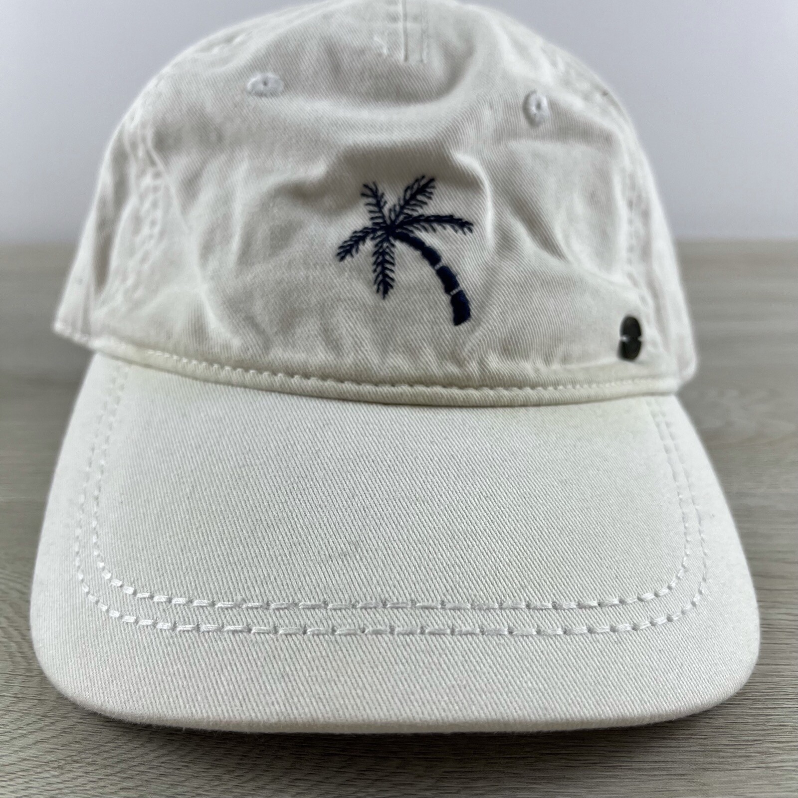Palm Tree Patch Hat White Adjustable Hat Adult Si… - image 2