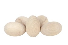 20 Wooden Eggs solid decoupage plain craft decorate beech wood 60 x 40mm J02