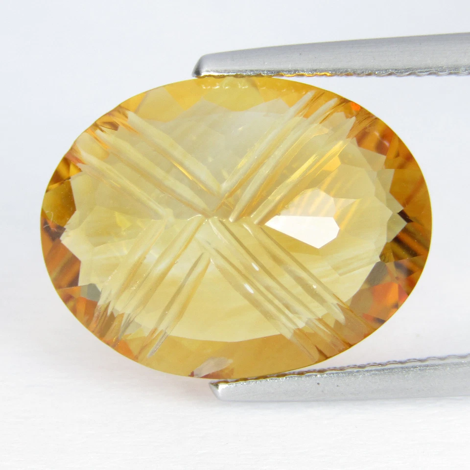 8.16Cts Deslumbrante Natural Naranja Color Citrino Ovalado Talla Colección Piedras Preciosas Foto 3 de 4
