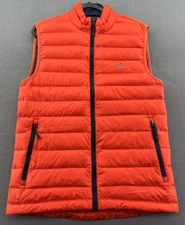 Southern Tide Vest Mens Sz Small Orange Quilted Puffer Sleeveless Full Zip