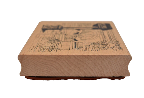 Inkadinkado Illuminata 90698-X Fine Art Columns Rubber Stamp Mounted Wood Block - Picture 4 of 6