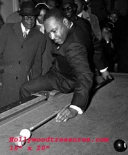 Martin Luther King~Playing Pool~Pool Hall~Billiards~Shooting Pool~16"x20" Photo
