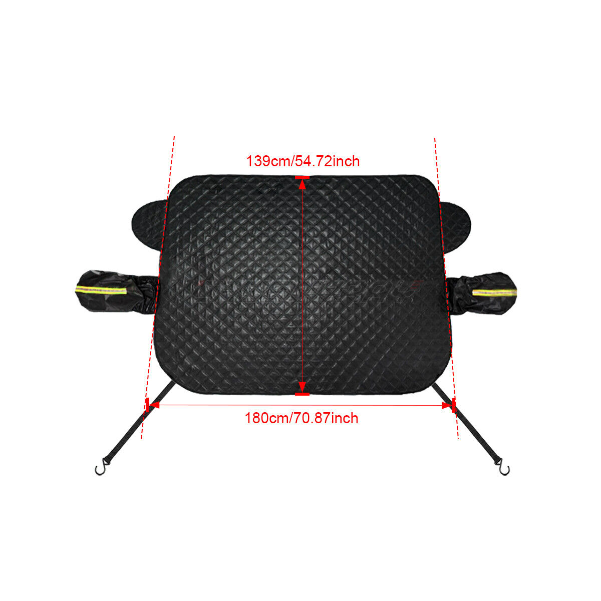 Black Car Windshield Snow Cover with Side Mirror Cover For