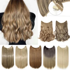 Soft Hidden Invisible Band Wire In Thick One Piece Hair Extensions Mix As Human