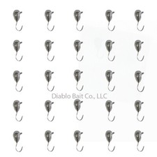 (25 Pack) The Best Unpainted 6mm Jigs from Diablo Bait Co. Kick Ass Ice Fishing