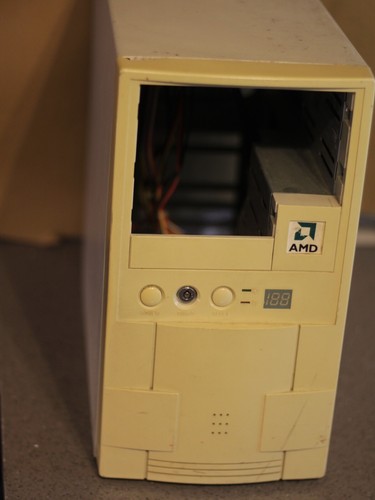 AT CASE Tower beige 90s retro MHz LCD w. PSU - Picture 8 of 14