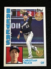 2019 Topps Series 1 Christian Yelich 1984 Insert 150th Anniversary /150 Brewers