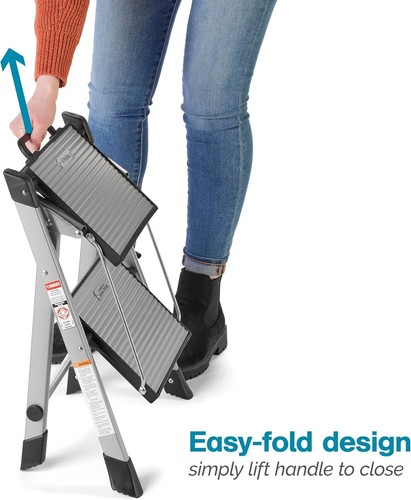 Portable Non-Skid 2-Step Ladder - Ideal for Bathroom, Kitchen, or Bedroom - Picture 9 of 10