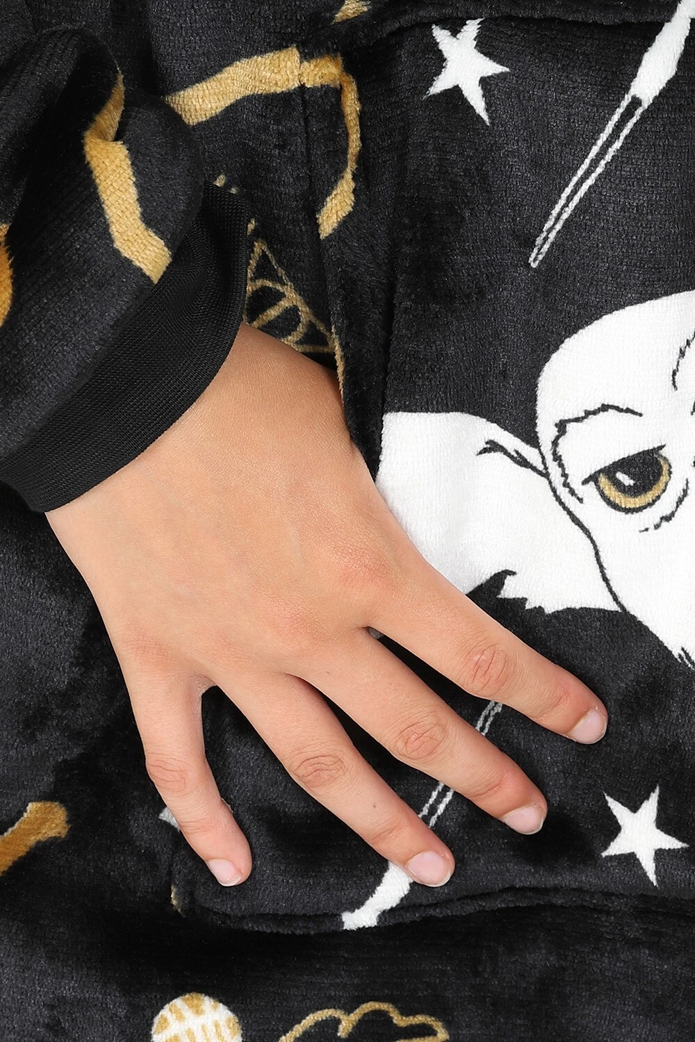 Harry Potter Hedwig Girls Black Oversized Blanket Hoodie