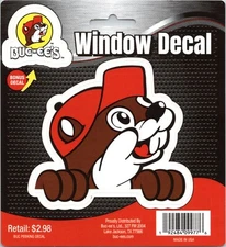 Buc-ees Logo Window Decal - 4 inch diameter - Bonus Decal