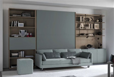 MOBILE LETTO MATRIMONIALE A SCOMPARSA+DIVANO LETTO C/RUOTE ESCLUSE LIBRERIE LAT.