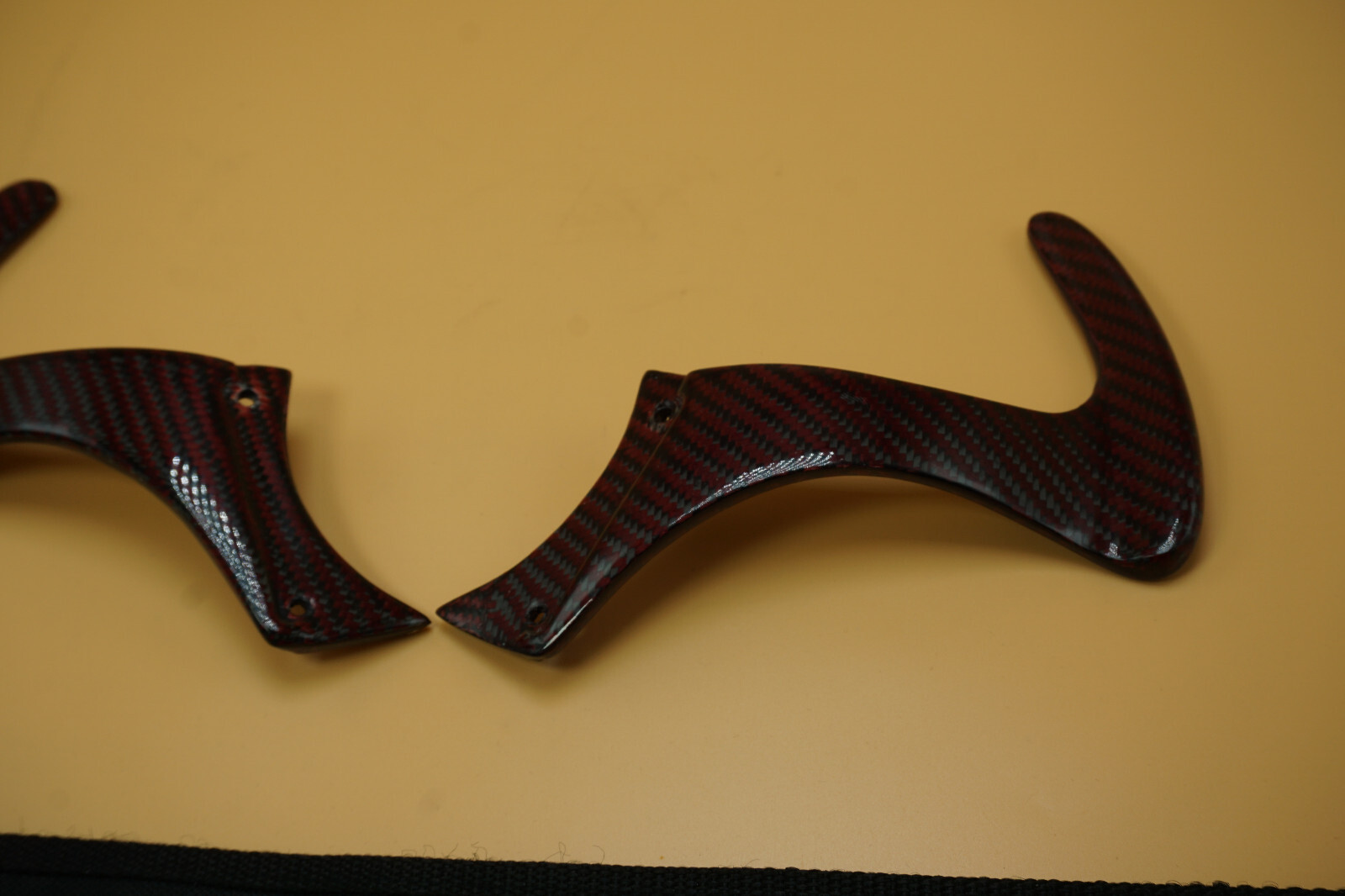 Ferrari F430, Carbon Fiber, F1 Paddle Shifter Set, 1x1 Weave Pattern, New IN RED