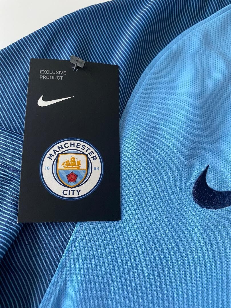 Manchester City FC Blue Nike Home Soccer Jersey Mens M Medium