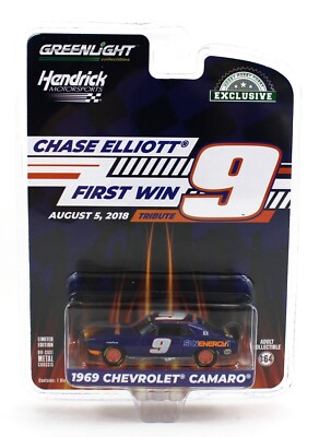 1:64 Greenlight *HENDRICK FIRST WIN TRIBUTE* 1969 Chevy Camaro CHASE ELLIOTT #9