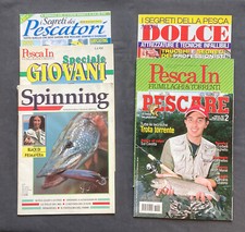 Lotto 6 Riviste PESCARE SPINNING + volume ATTREZZATURA PER LA PESCA SPORTIVA