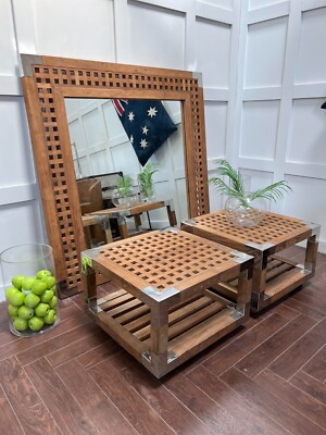 Sofa Werkstatt Knöchel Gelenk Beistelltisch Outdoor Indoor Alt Teak Stahl 1395£