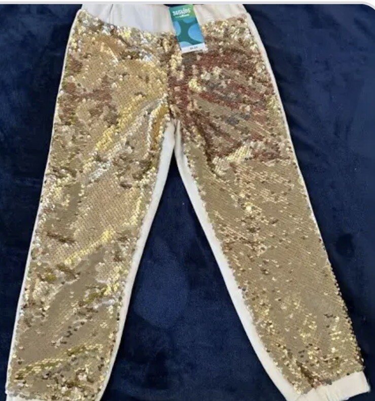 365 Kids Garanimals Girls Sandshell Size 5 Flip Sequin Pants joggers NEW
