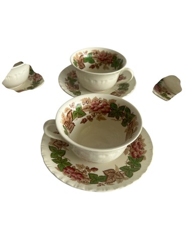 Wedgwood Cup & Saucer Set iWildbriar Pattern Etruria & Barlaston Brown Pink - Picture 9 of 10