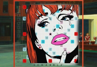 DEATH NYC ltd ed signed LG art print 45x32cm ben frost scrabble X edward hopper