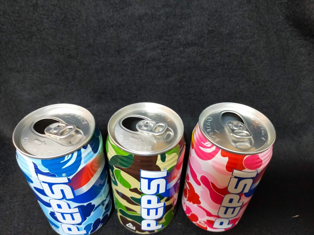 2001 A Bathing Ape x Pepsi Empty Cans Bottle set of 3 Aoyama