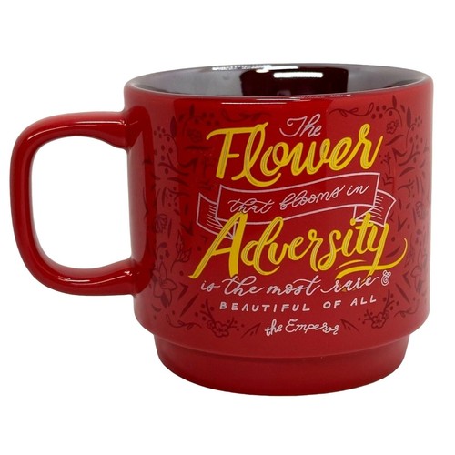 Disney Wisdom #2 Mulan Mushu "Flower That Blooms in Adversity.." Red Ceramic Mug