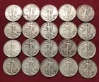 20 Walking Liberty Half Dollars - Many VF+  condition.