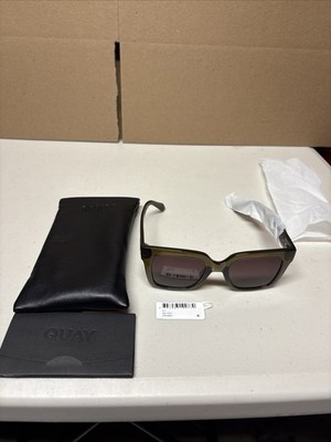 Quay Icy Green/Brown Polarized Cat Eye Sunglasses  52-21-145
