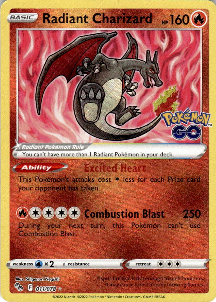 Radiant Charizard PGO - 011/078 Pokemon NM EN Holofoil