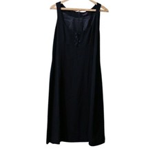 Jaeger Black WOOL Corset Detail Lace Front Black Dress Little Black Dress LG 14