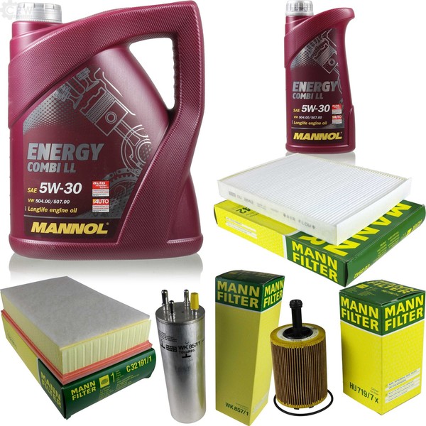 Mann Inspektionspaket 6L Mannol Energy Combi Ll 5W-30 FüR Vw Multivan V 2.5 Tdi-image