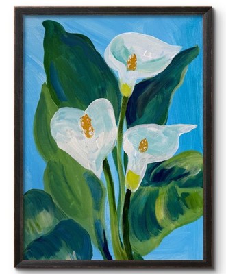 WHITE LILIES 14x11 IMPRESSIONISTIC MODERN ART INTERIOR DESIGN