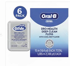 Pack of 6 - ORAL-B Glide Pro-Health Deep Clean Floss, 15m, Cool Mint