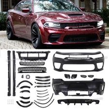Front and Rear Bumper Widebody Kit +Fender Flares For 2015-2023 Dodge Charger
