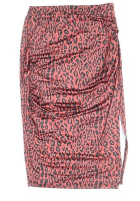 Nakd Damen rot Animal Print Polyester gerade & Bleistift Rock Größe M - Leopard