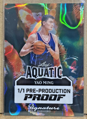 Yao Ming 2025 Leaf Signature Aquatic Lava Koi Fish Pre-Production Proof #1/1