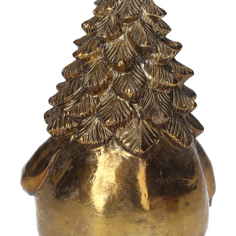 Gnomo Natalizio Gold Decorativo Oro Resina Folletto Decorazione Natale H 23 cm, fotografia 7 di 9