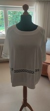 Bluse Shirt Lochmuster Leinenoptik weiß Gr. ...