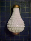 LIGHTNING ROD BALL! WHITE MILK GLASS, TEXTURED, 5" PEAR SHAPED WITH END CAPS!