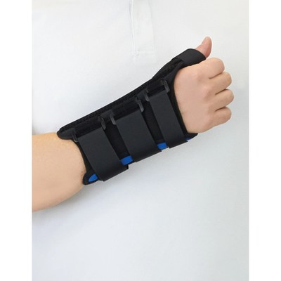 MEDI Protect. Universal Wrist Thumb Brace (Black/Blue) Left hand Standard