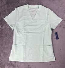 Jaanuu Women's M Relaxed V-Neck 3 Pocket Scrub Top Seafoam Green NWT Medical