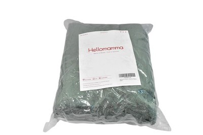Hellomamma Robe Womens Size M Gray Green Plush Fleece Kimono Bath Lounge Cozy