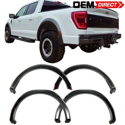 Fits 21-24 Ford F150 R Style 4PCS Wheel Fender Flares Protector Matte Black PP