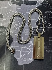 Shaneco Men’s Stainless Steel Pendant With Stainless Steel Necklace