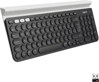 Logitech K780 Multi-Device Kabellose Tastatur UK QWERTY Bluetooth Unifying