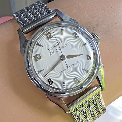 Vintage Bulova 23 ''A'' Men's automatic watch sunburst dial 10BPAC USA 1956