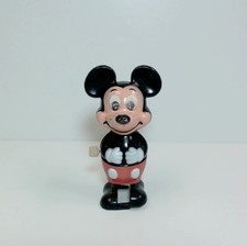 Vintage Mickey Mouse Wind-up Toy Walker Plastic TOMY 4.5"