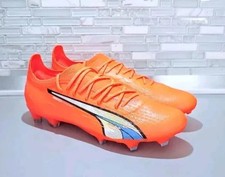 PUMA Ultra Ultimate FG/AG Orange Blue Glimmer 107163-01 Men's Soccer Cleats Sz 8